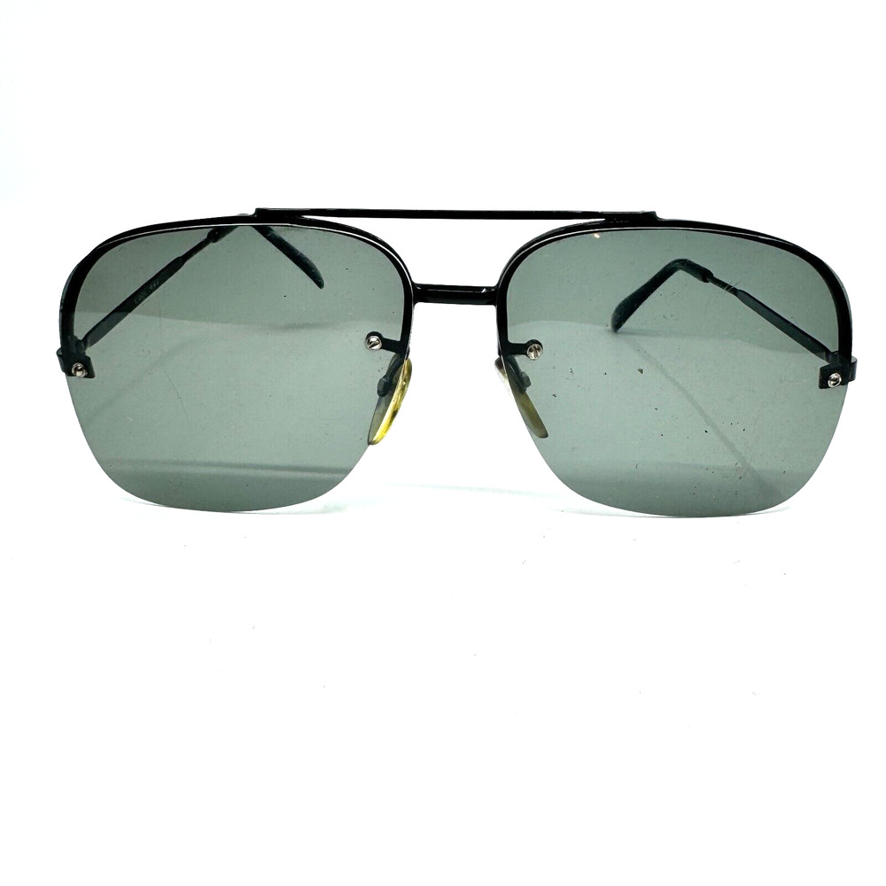 Vintage Cool Ray Aviator Style Sunglasses frames black‎ Green Lens H9351